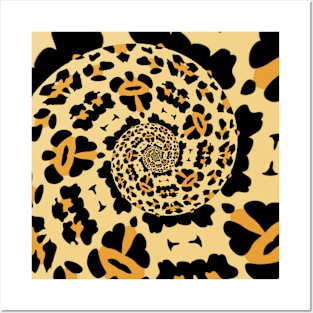 Orange Leopard Animal Print Posters and Art